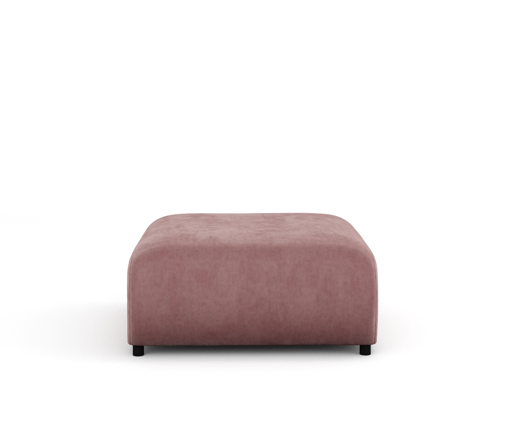 POUF S Zanzibar Rosa Samtstoff - Schwarz/Rosa, Holz/Holzwerkstoff (88/37/88cm) - Maison de Reve