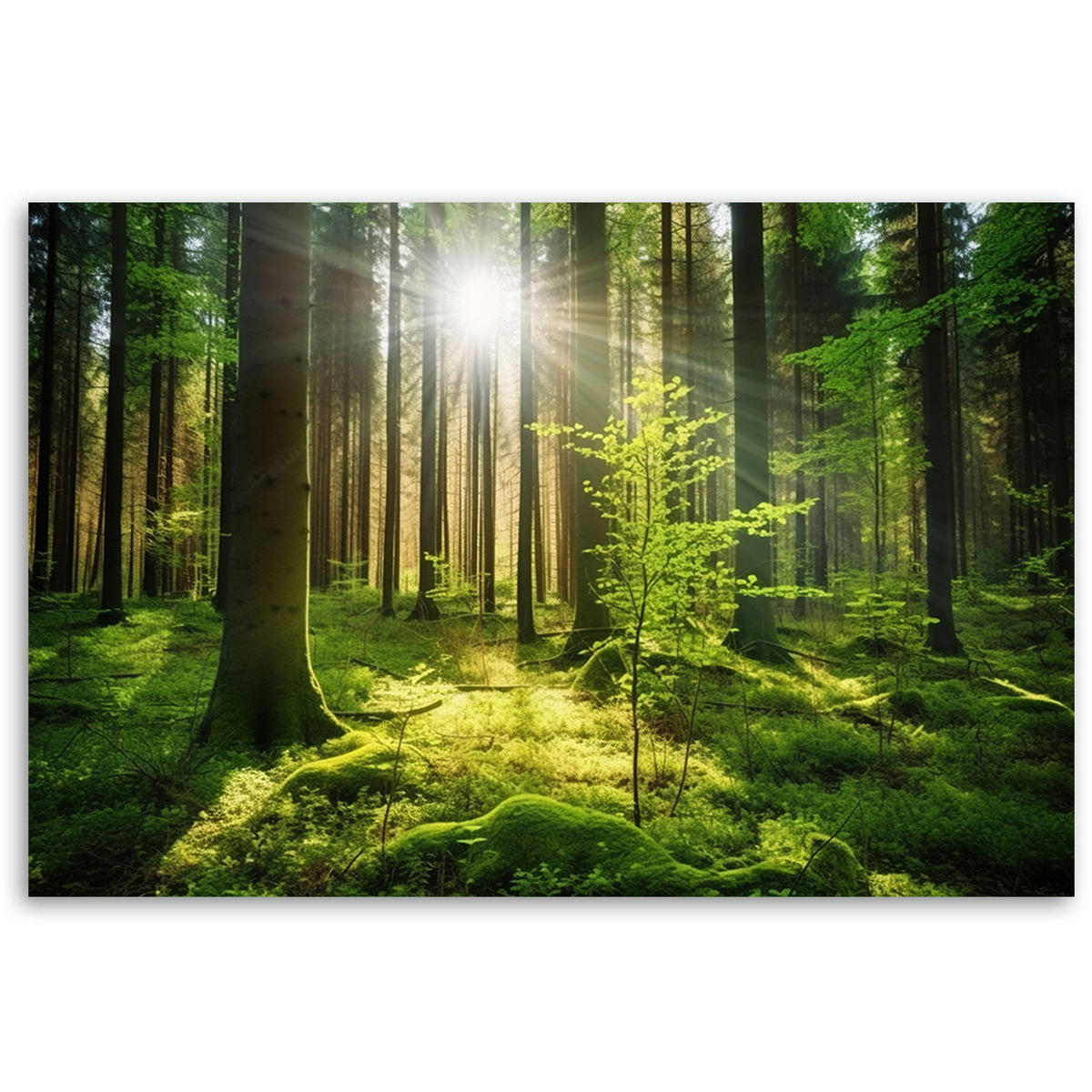 KUNSTDRUCK Grün 90/60 cm - Grün, Textil (90/60cm) - KUNSTLOFT