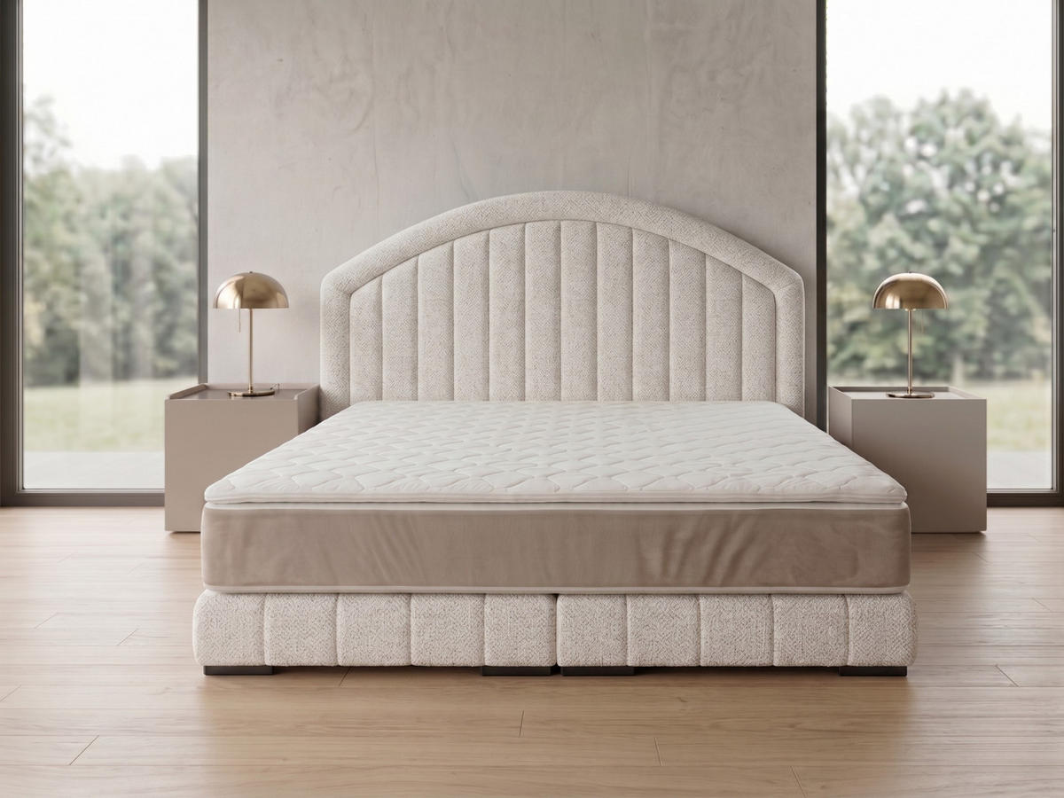 POLSTERBETT LEON2 140x 200 cm Farbe: Creme - Creme, Textil (140/200cm) - A&J MöbelLand
