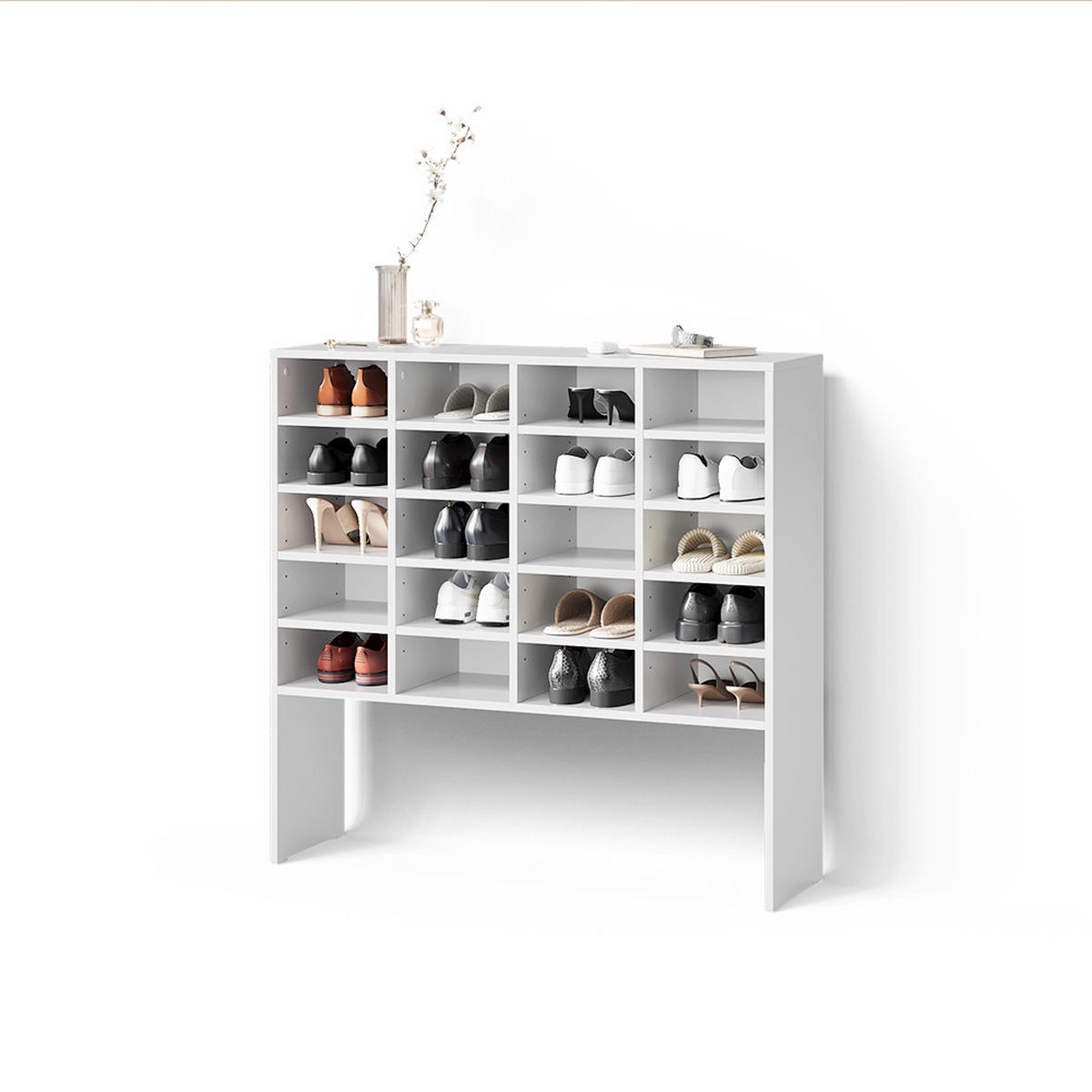 SCHUHSCHRANK Liguria Anthrazit 20 Fächer - Honigeiche/Anthrazit, Holzwerkstoff (104/99/33cm) - Livinity®