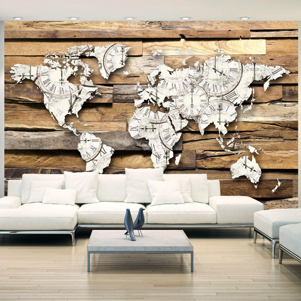 SELBSTKLEBENDE FOTOTAPETE 98/70 cm - Weiß/Braun, Kunststoff/Textil (98/1cm) - KUNSTLOFT