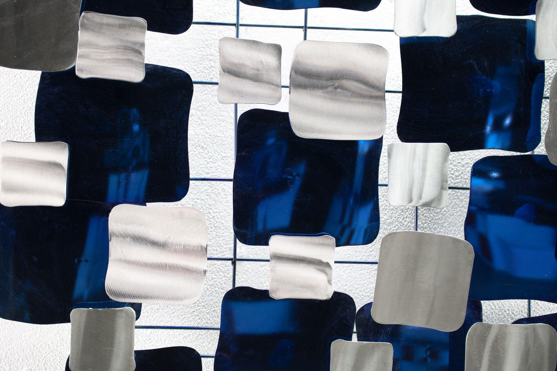 WANDDEKO Blau 117/65 cm - Blau/Weiß, Metall (117/65/6cm) - KUNSTLOFT