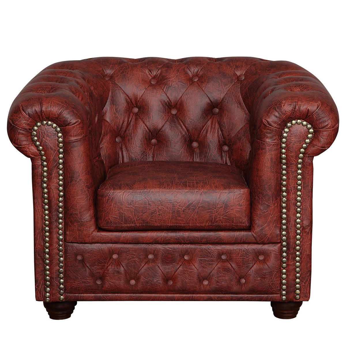 SESSEL - Bordeaux/Dunkelbraun, Birkenholz/Kunststoff (104/72/86cm) - home24