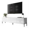 TV-LOWBOARD COLGANTE 200 cm auf Schwarz Metallbeinen - Weiß Hochglanz/Schwarz, Holzwerkstoff/Metall (200/50/40cm) - Lookway