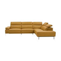 ECKSOFA Fiesta Echtleder Senfgelb - Gelb, Leder/Metall (282/220cm)