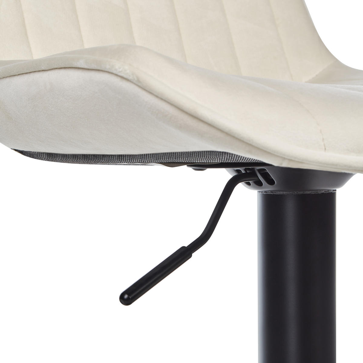 DREHHOCKER 2er-Set Samtstoff Helles Beige Dubrovnik - Beige/Schwarz, Textil (51/88/54cm) - Beliani
