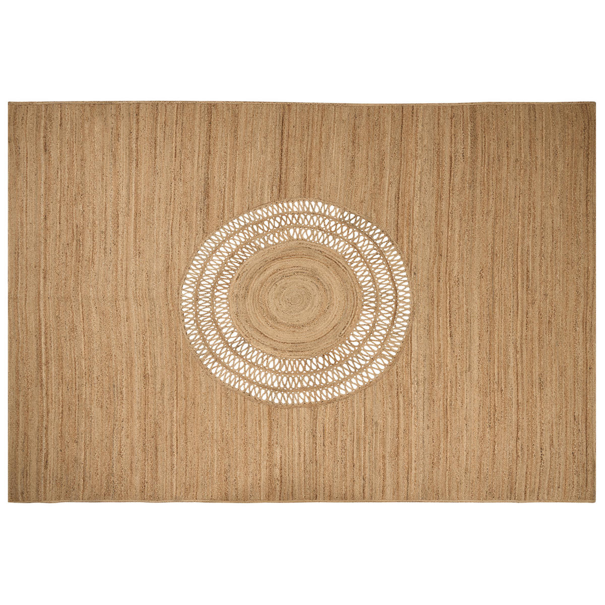 TEPPICH geflochten Beige 160/230 cm Bogazoren - Beige, Naturmaterialen (160/230cm) - Beliani