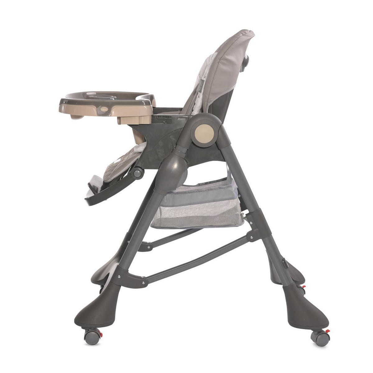 HOCHSTUHL Bellissimo klappbar beige Räder, Korb, Liegeposition, Tablett - Beige, Kunststoff (57/108/88cm) - Lorelli