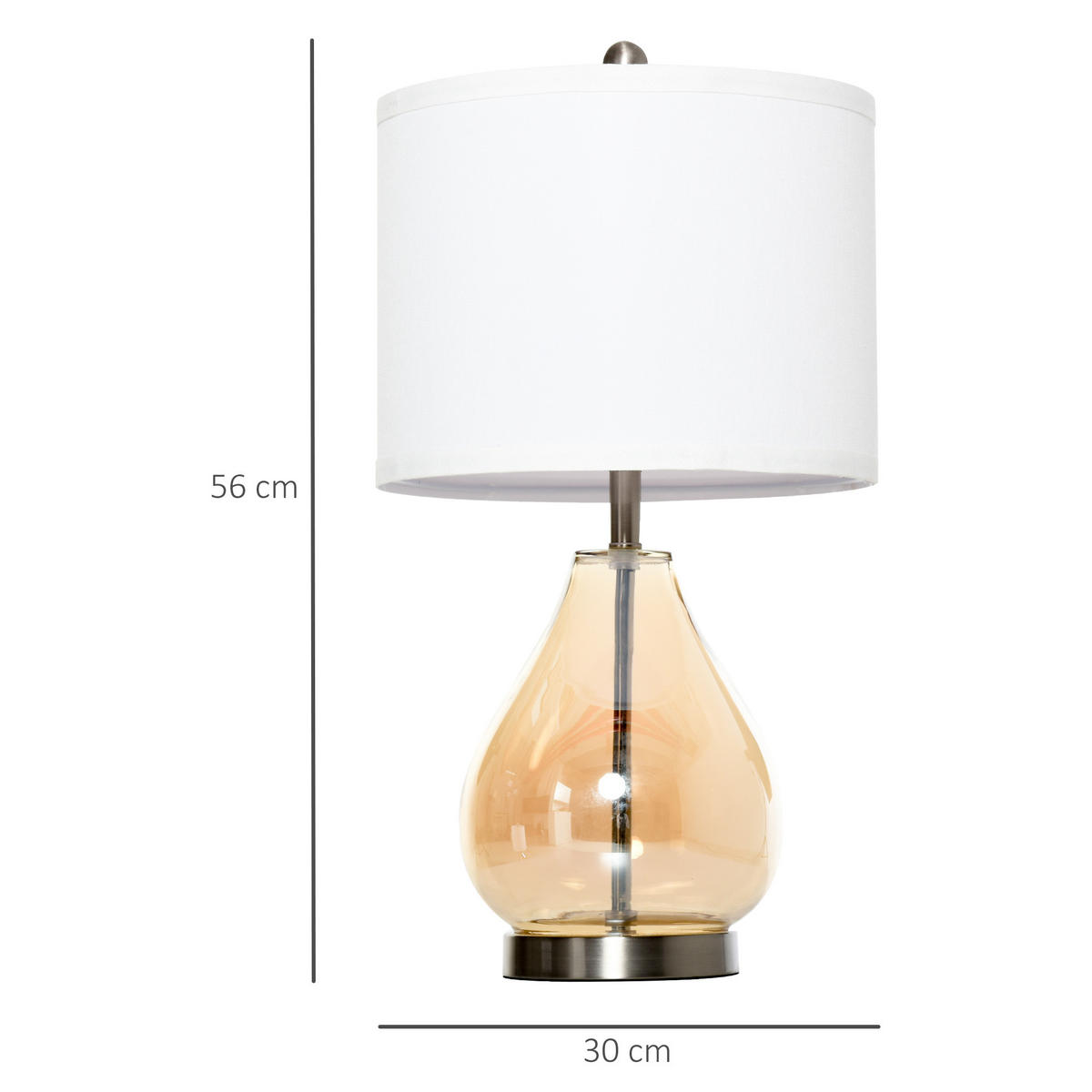TISCHLAMPEN, Tischleuchten, Bernstein - Multicolor, Metall (30/30/56cm) - HOMCOM