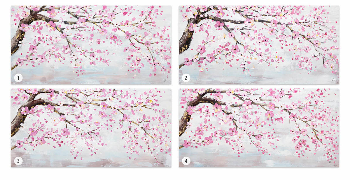 ÖLGEMÄLDE 120/60 cm - Pink, Holz/Textil (1.7/60cm) - KUNSTLOFT