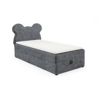 BOXBETT TEDDY 100/200 Cord-Samt Dunkelgrau H3 - Dunkelgrau, Holz/Holzwerkstoff (100/200cm) - Deine Möbel 24