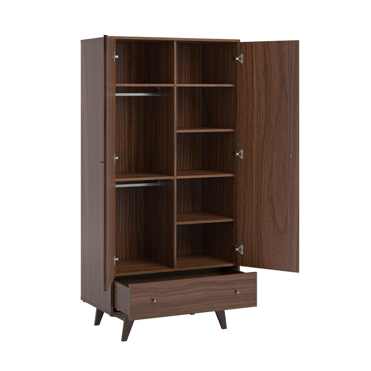 SKRIŇA 2 dvere Mid Drevo - hnedá, kompozitné drevo (90/185/50cm) - Petits-meubles