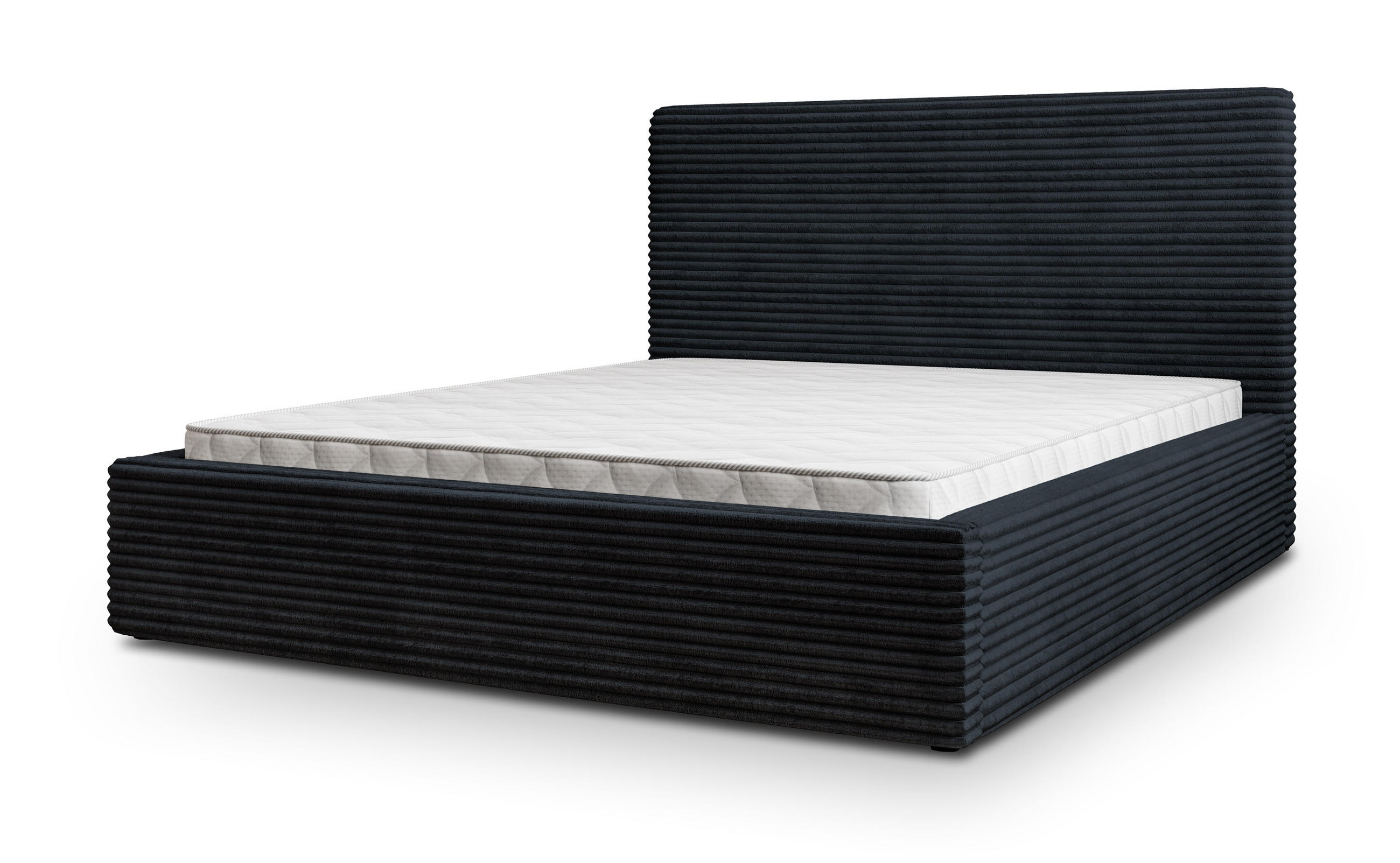 POLSTERBETT MIRETTI 160x200 cm mit Bettkästen - Schwarz - Schwarz, Holz (160/200cm) - MASSENO