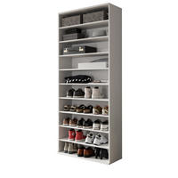 SCHUHREGAL weiß 80 x 193 cm, Flurregal mit variabler Inneneinteilung - Chromfarben/Weiß, Holzwerkstoff/Kunststoff (80/193/34cm) - Inn.Furn