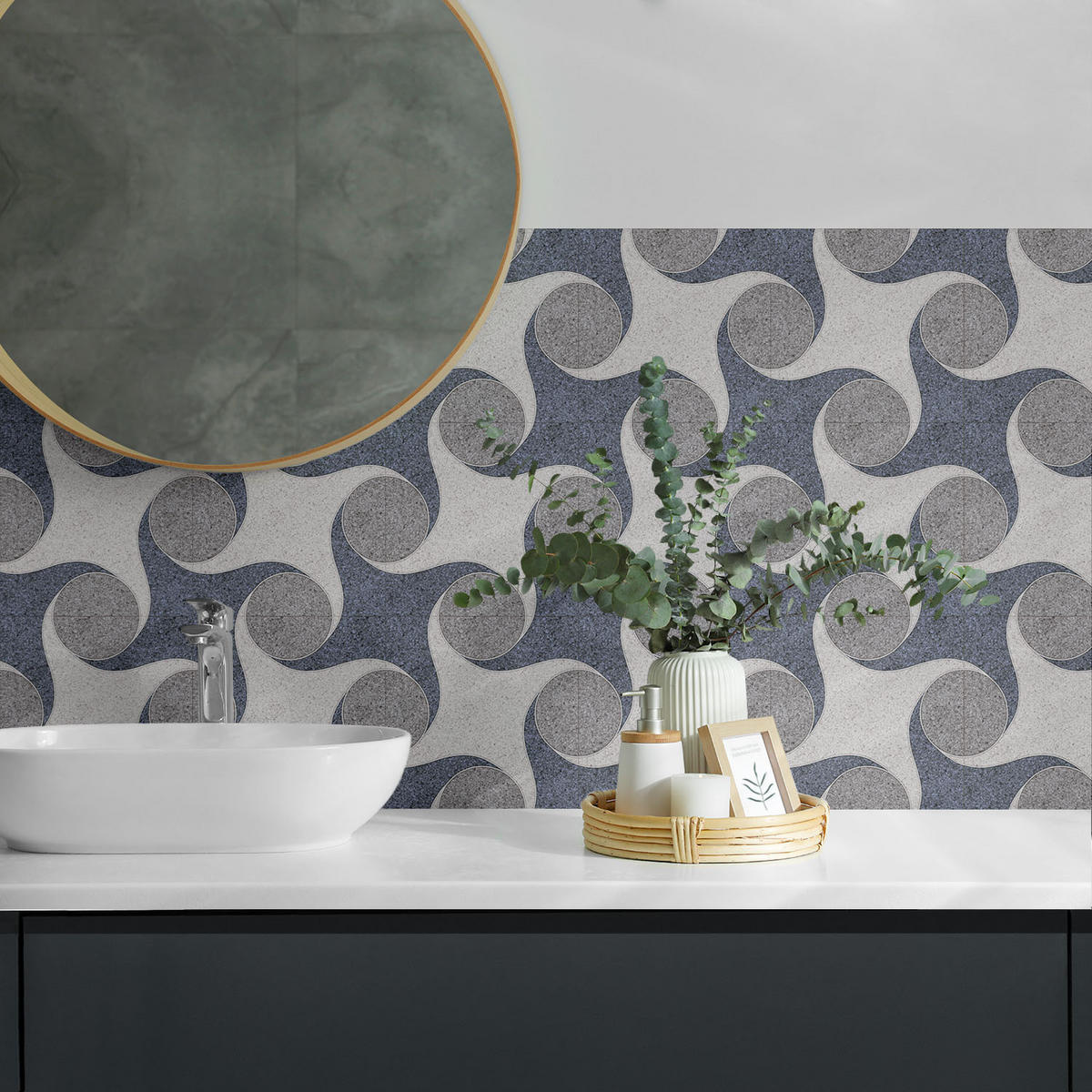 WANDPANEEL 20 Stück 20x20 cm selbstklebend Granitia - Greige, Kunststoff (20/1.6/20cm) - Wallfluent