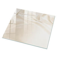 GLASPLATTE 80x60 cm – Cremige Wellen - Grau, Glas (0.4/80/60cm) - ArtPrintCave