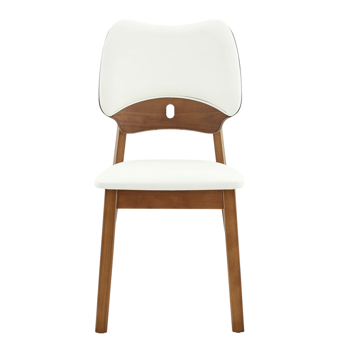 STUHL-SET DE-36734 2 Stück mit Schmetterlingsrückenlehne Weiß - Weiß, Holzwerkstoff (43/87.5/51cm) - ComfortXL