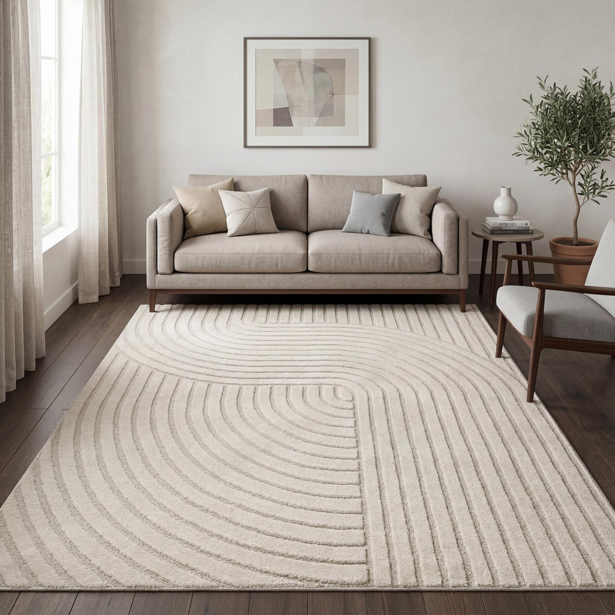 KURZFLORTEPPICH 200/280 cm Aura 701 - Creme, Textil (200/280cm) - Paco Home