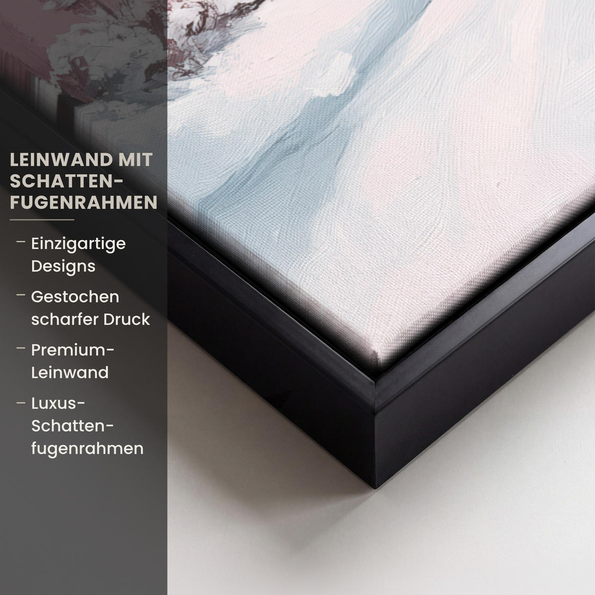 LEINWAND Bilder mit Rahmen - Weihnachtsdorf - Rosa - Winter - Schnee - Häuser - 70x100 - Altrosa, Textil (70/100cm) - MuchoWow