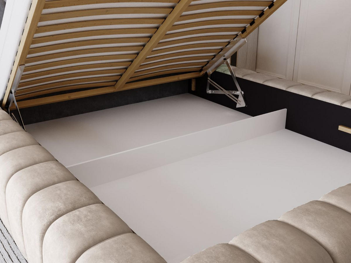 POLSTERBETT Italia 140x200 Beige - Beige, Textil (140/200cm) - Graingold