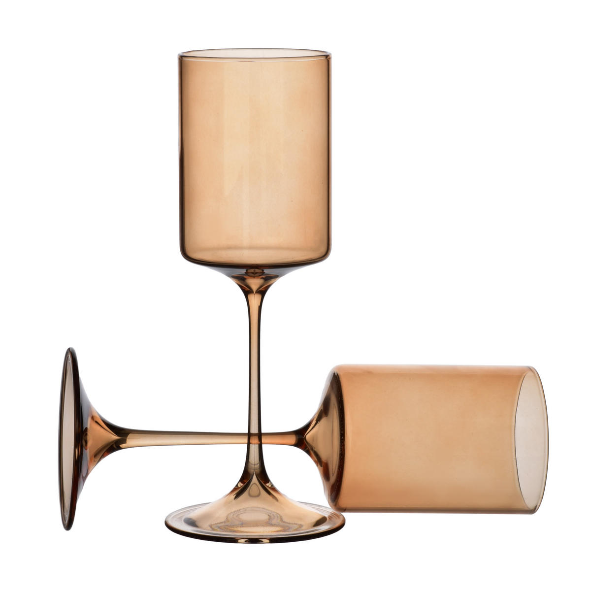 GLÄSER Romane 4er Set Honig 7x7x22 cm Glas - Honig, Glas - Mondex