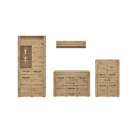 WOHNWAND Artis Artisan Eiche 4-teilig - Eiche Artisan/Braun, Holz/Holzwerkstoff (322/200/40cm) - Feldmann-Wohnen
