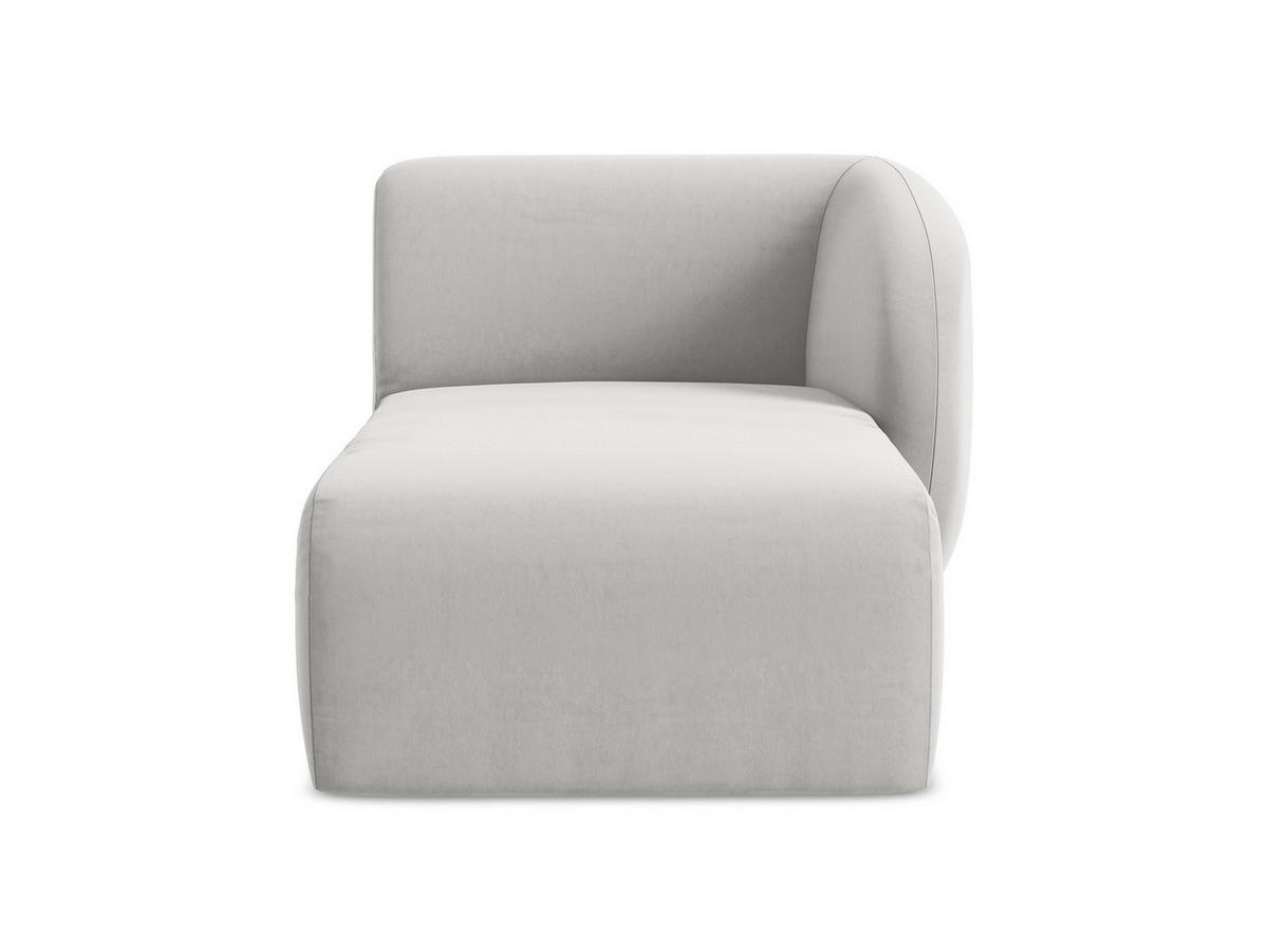 SOFAELEMENT Rechts Samt Stoff Grau - Silberfarben/Schwarz, Holzwerkstoff/Kunststoff (91/75/166cm) - Makamii
