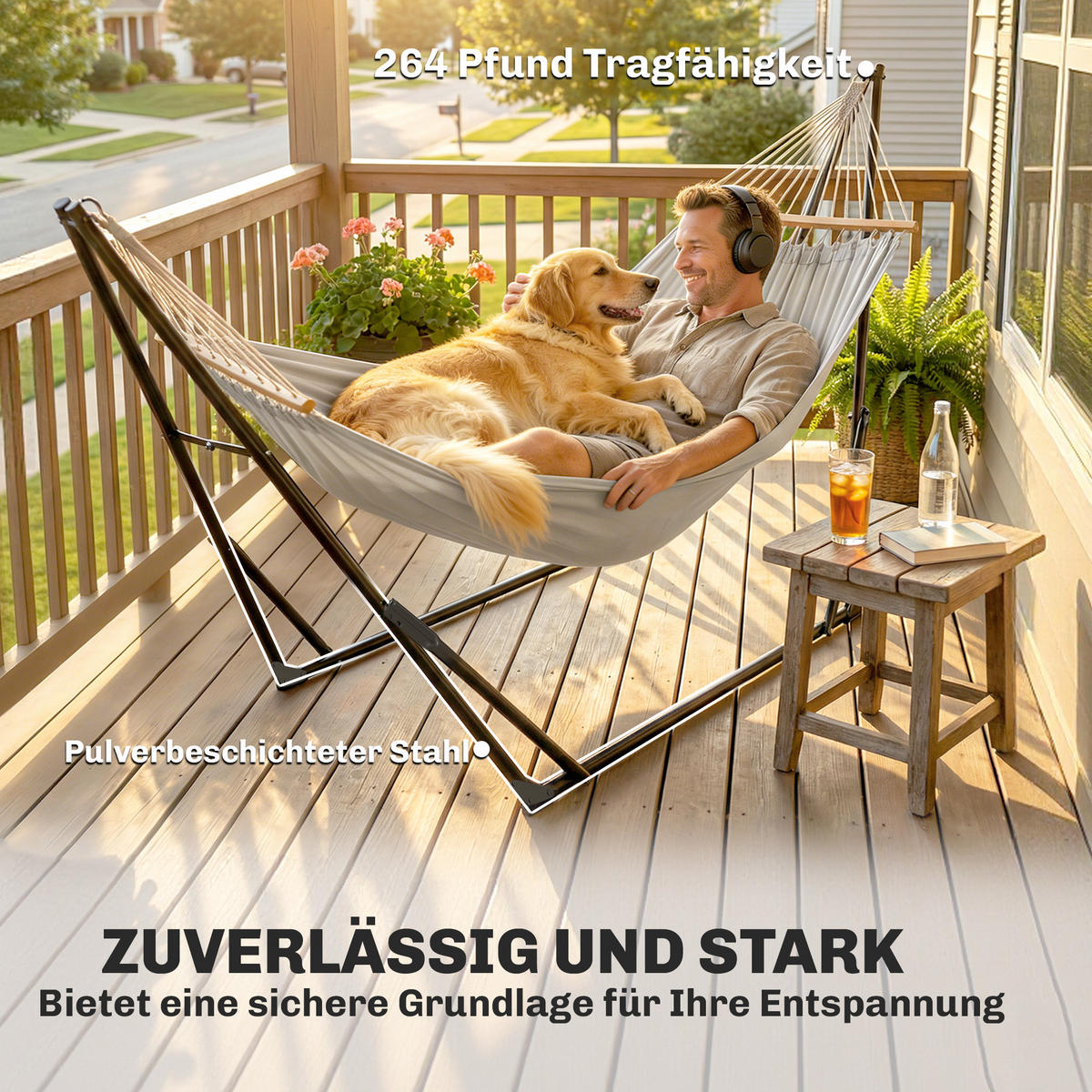 HÄNGEMATTENGESTELL Stahl Schwarz - Schwarz, Metall (290/78/100cm) - Outsunny