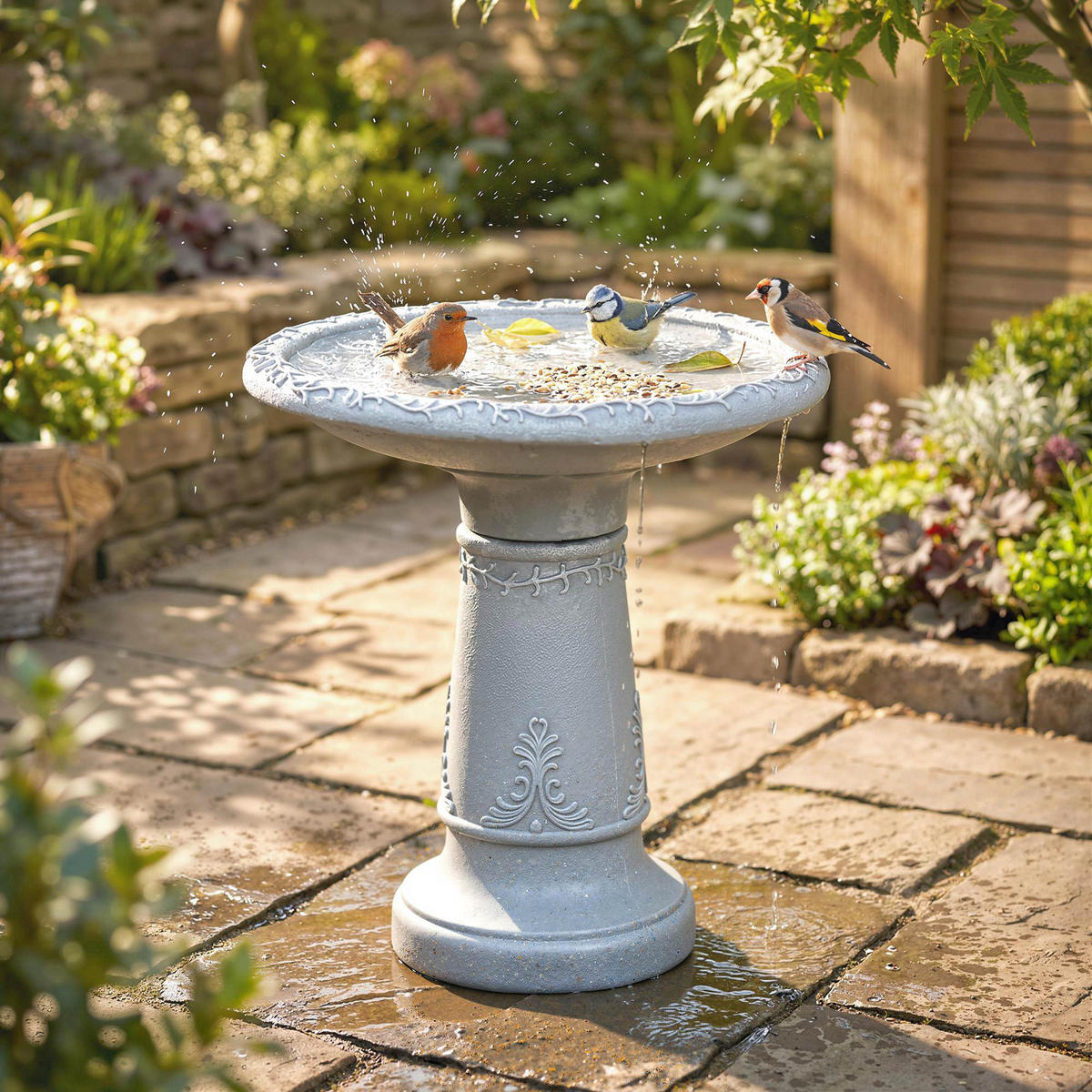VOGELBAD Harz Grau - Grau, Kunststoff (48/51/48cm) - Outsunny