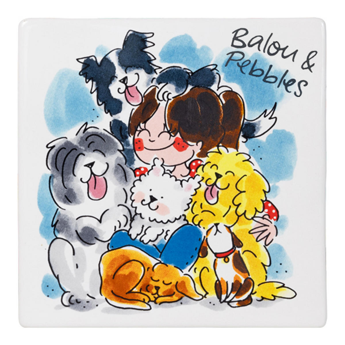 FLIESE Hunde in Bunt - 13cm - Multicolor, Keramik (13/0.5/13cm) - Blond Amsterdam