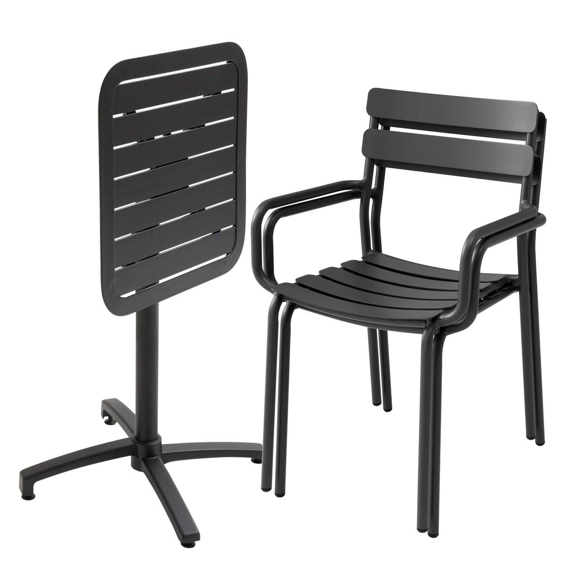 GARTENSET 3-tlg., Schwarz - Schwarz, Metall - Oviala