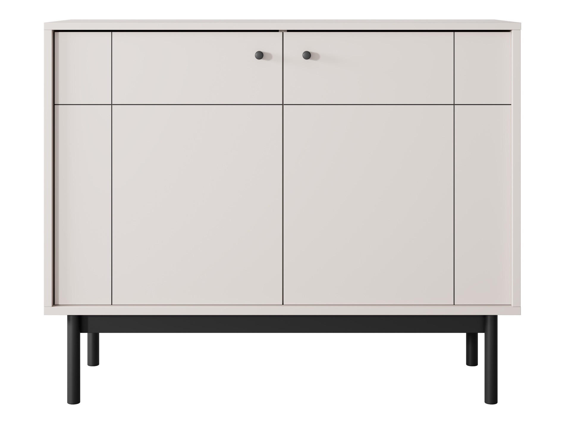 SIDEBOARD Japandies Greige 104 cm - Taupe/Schwarz, Holz/Holzwerkstoff (103.5/83.5/39cm) - Selsey