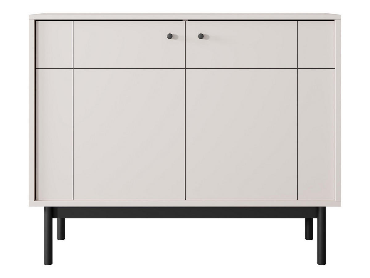 SIDEBOARD Japandies Greige 104 cm - Taupe/Schwarz, Holz/Holzwerkstoff (103.5/83.5/39cm) - Selsey