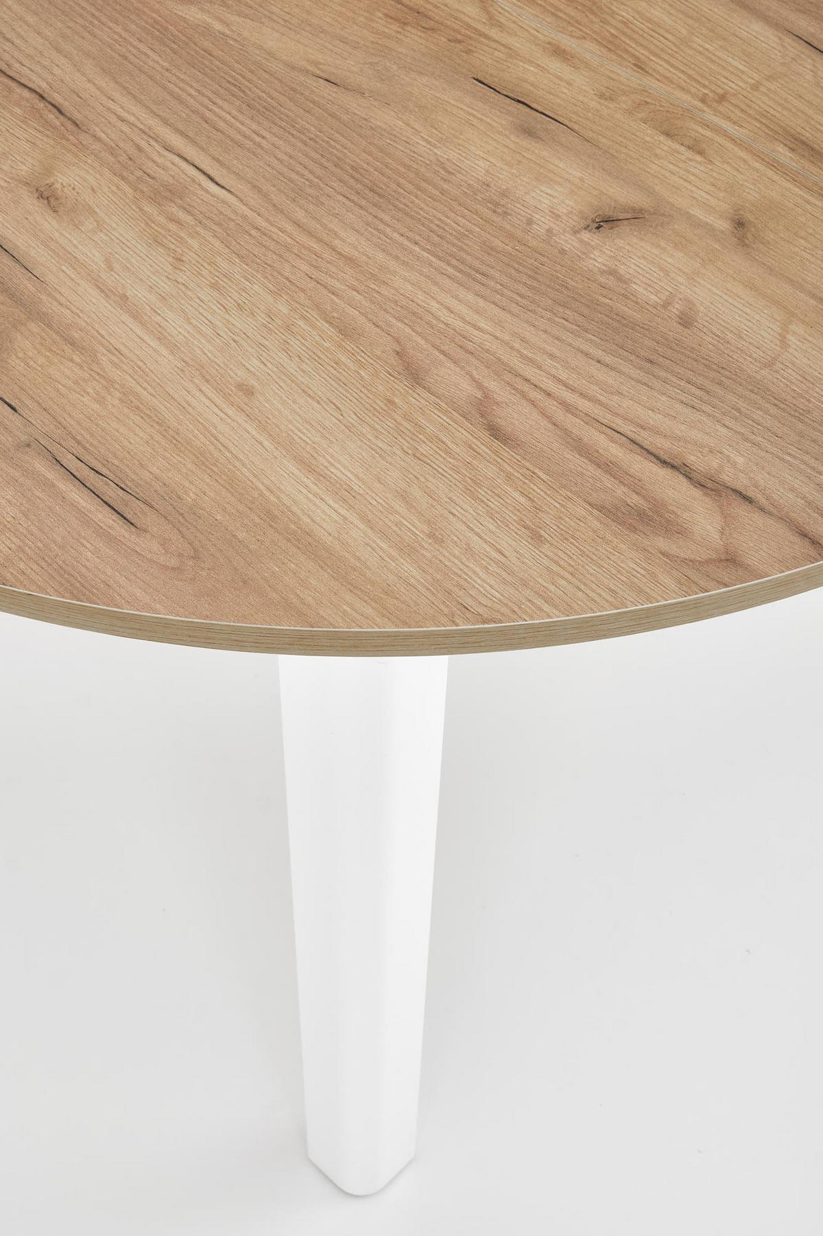 ESSTISCH rund Eiche Gold - Weiß ausziehbar - Eichefarben/Weiß, Holzwerkstoff (102/102/76cm) - designimpex