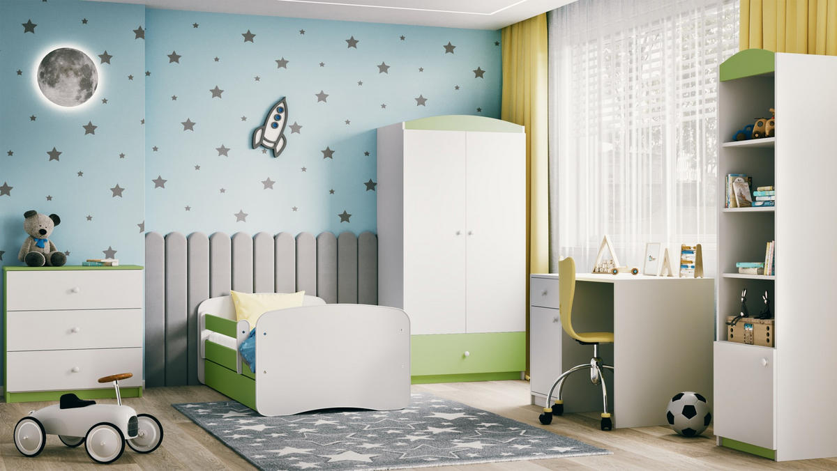 KINDERKLEIDERSCHRANK Basic - Grün, Holzwerkstoff (90/175/52cm) - RAUMHIRSCH FURNITURE