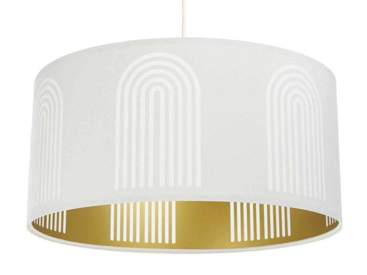 HÄNGELEUCHTE Gold 70/100 cm - Goldfarben/Weiß, Kunststoff (30/1.2/100cm) - ONZENO