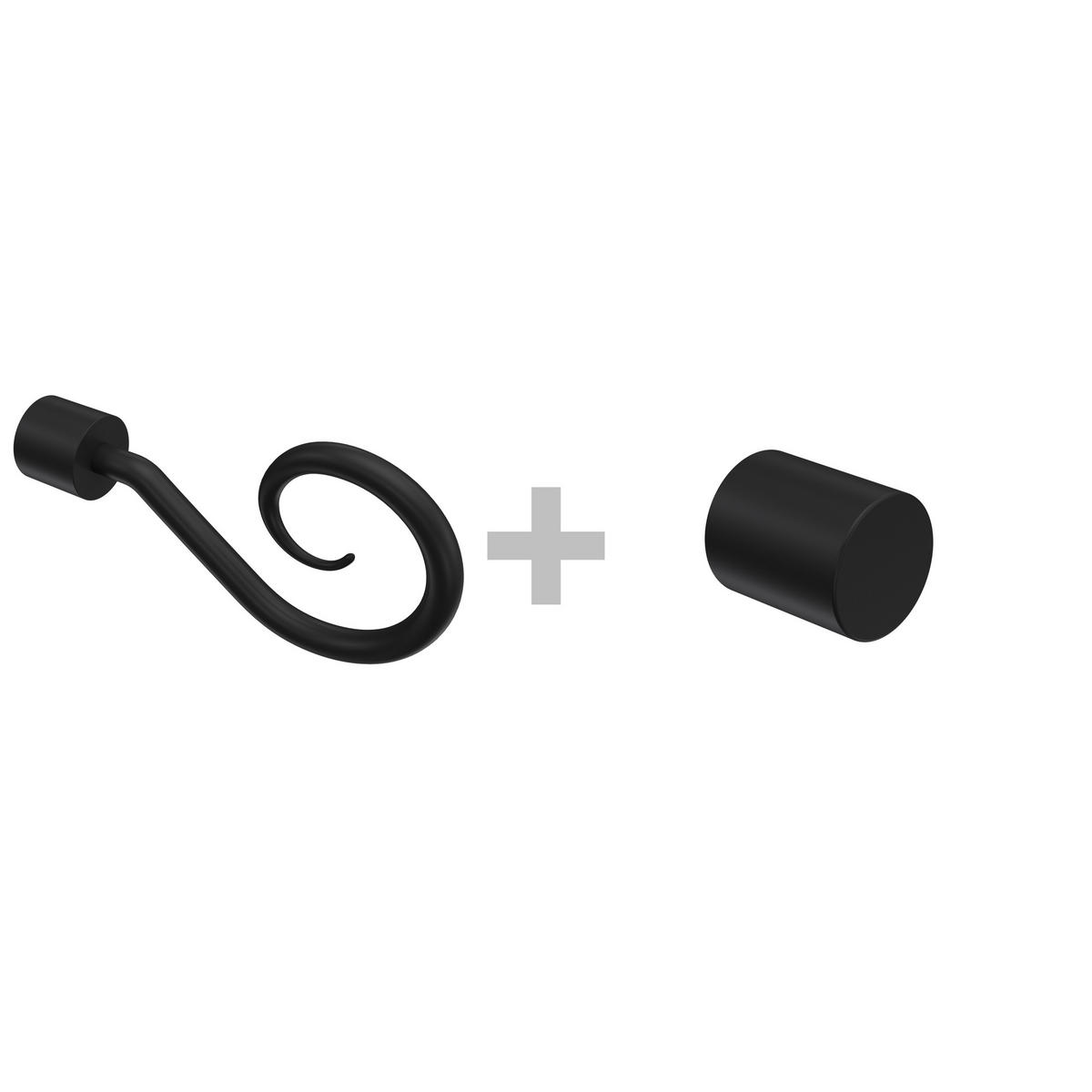 GARDINENSTANGE / TELESKOPSTANGE Hera Helix 70-120 cm, 2-läufig, 16/13 mm Ø Schwarz - Schwarz, Kunststoff/Metall (120cm) - INTERDECO