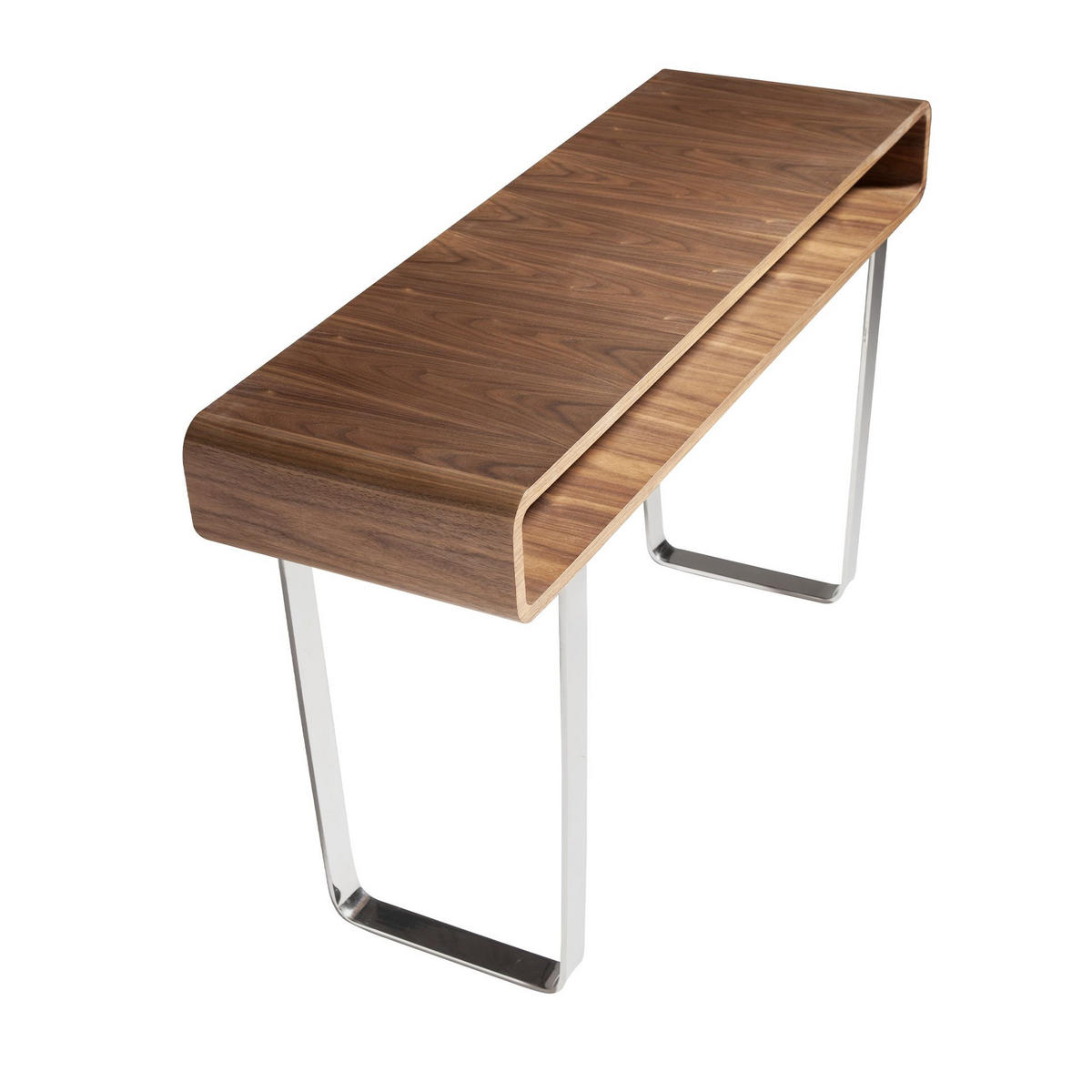 KONSOLENTISCH Rechteckiger aus Nussbaum und verchromtem Stahl 120/39/75 cm - Chromfarben/Edelstahlfarben, Holz/Holzwerkstoff (39/120/75cm) - ANGEL CERDA