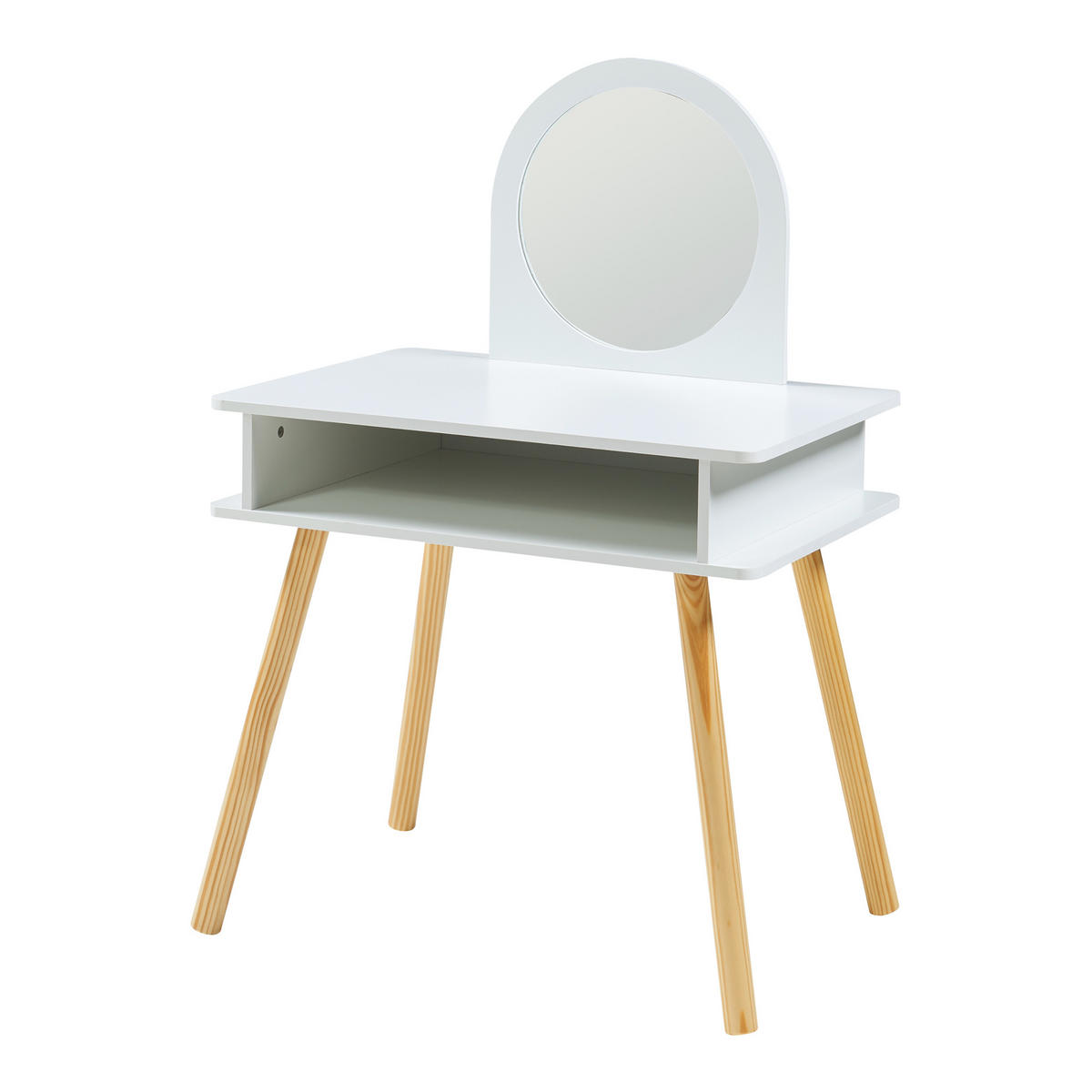 DĚTSKÁ TOALETKA, 2DÍLNÁ SADA Ovanåker - bílá/přírodní, dřevo/kompozitní dřevo (62/91.5/43.5cm) - [en.casa]