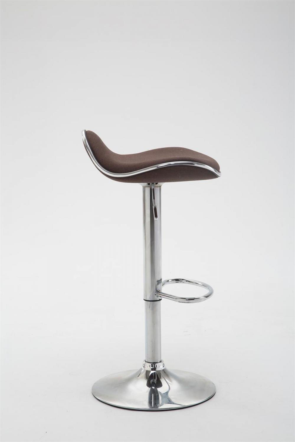 BARHOCKER Stoff braun - Chromfarben/Braun, Textil/Metall (45/71/45cm) - CLP