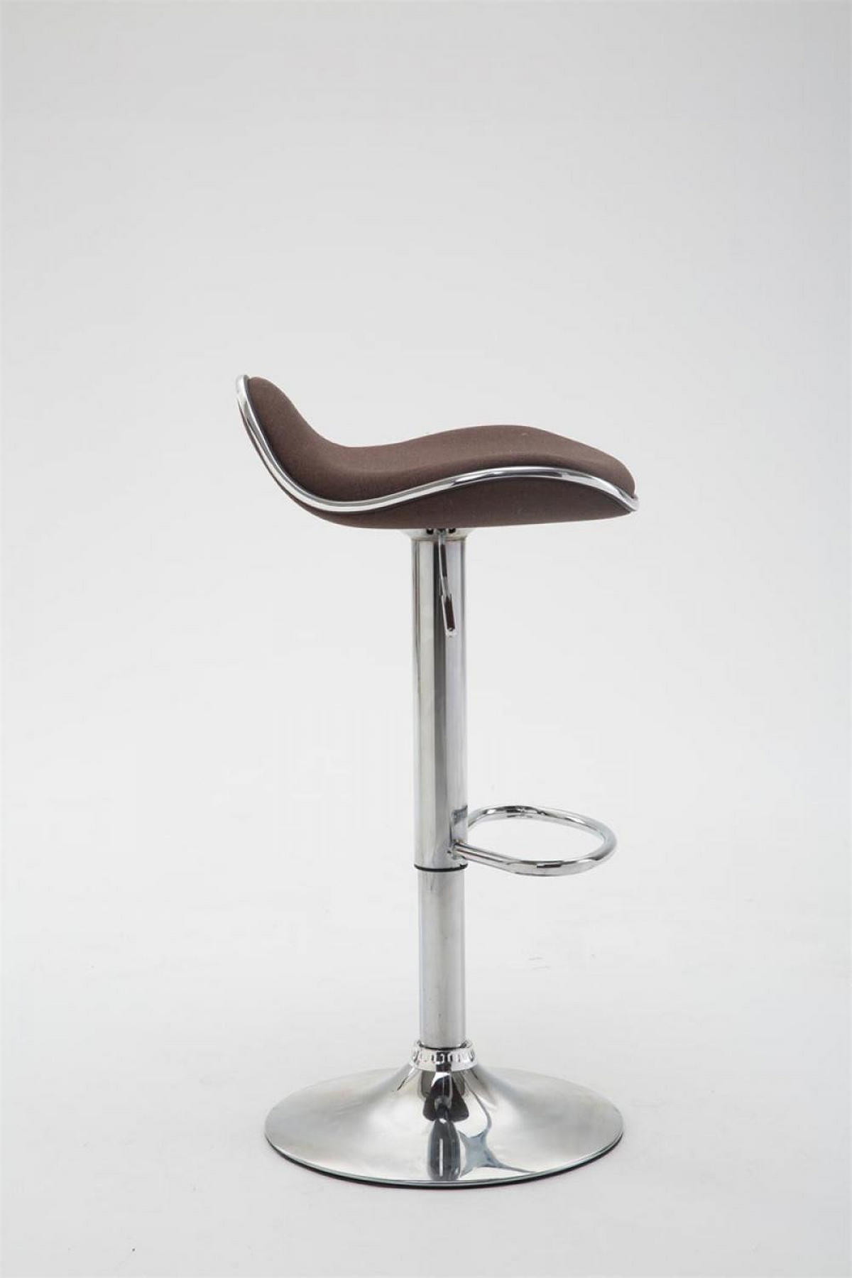 BARHOCKER Stoff braun - Chromfarben/Braun, Textil/Metall (45/71/45cm) - CLP