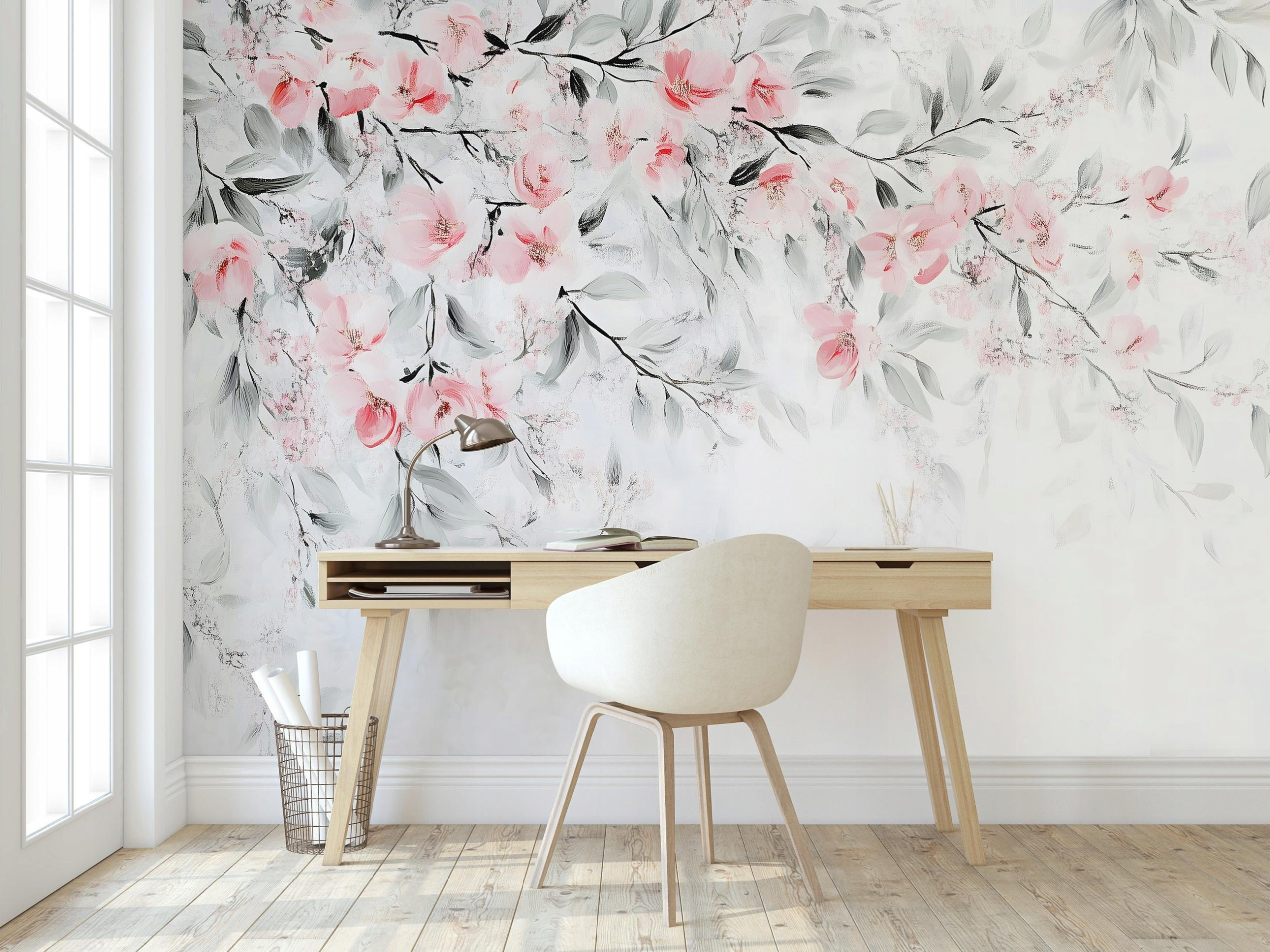 FOTOTAPETE Blumen Blätter Grün Schlafzimmer 350x250 - Multicolor, Papier (350/250cm) - Wallarena