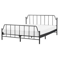 BETT mit Lattenrost 160x200 cm Schwarz Mauressac - Schwarz, Metall (160/200cm) - Beliani