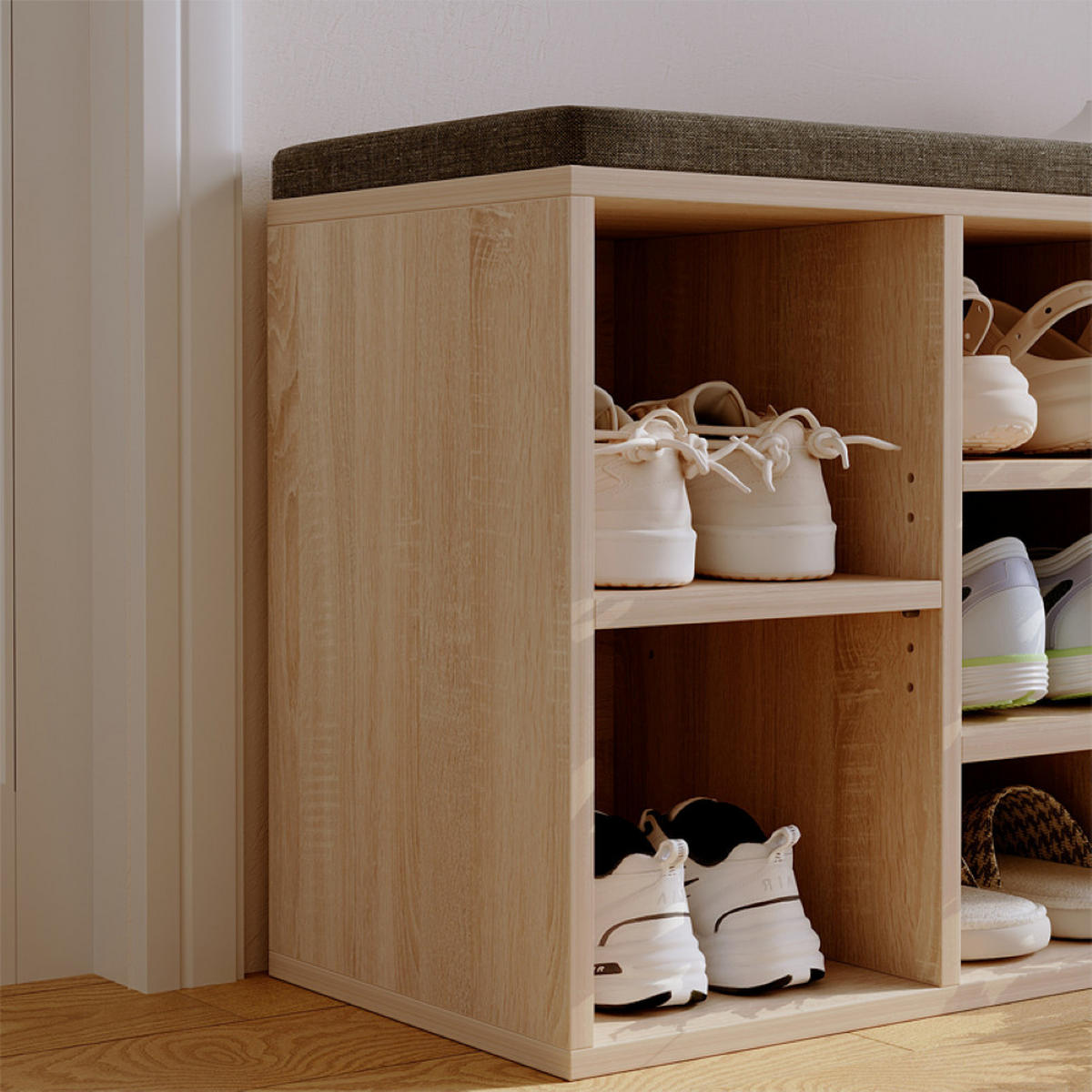 SCHUHSCHRANK sonoma-eiche 104/48/30 cm - Braun, Holz (104/48/30cm)