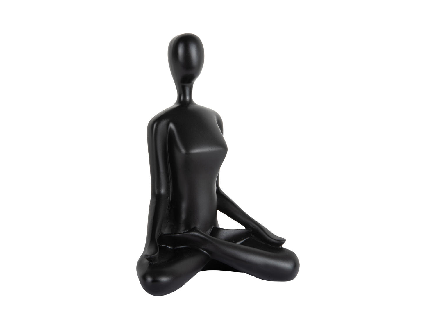 BILD Statue Open Lotus Schwarz 15/11/21 cm - Schwarz, Kunststoff (11/21/15cm) - Present Time