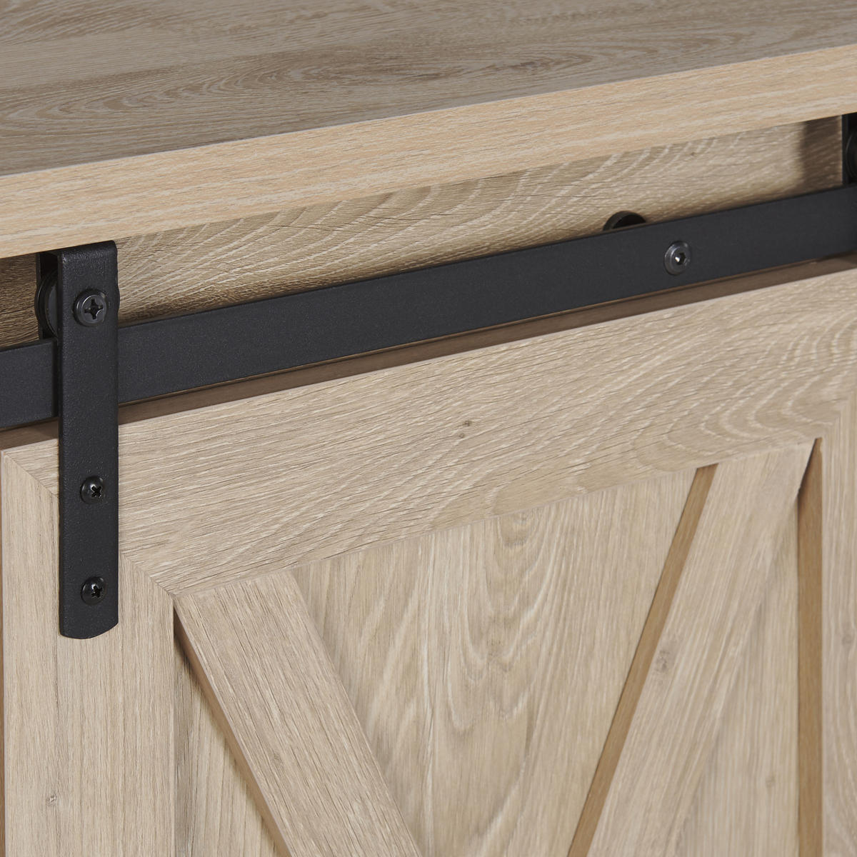 TV-MÖBEL Hellbraun, Schwarz ULAN 40/150/60 cm - Hellbraun, Holzwerkstoff (150/60/40cm) - Beliani