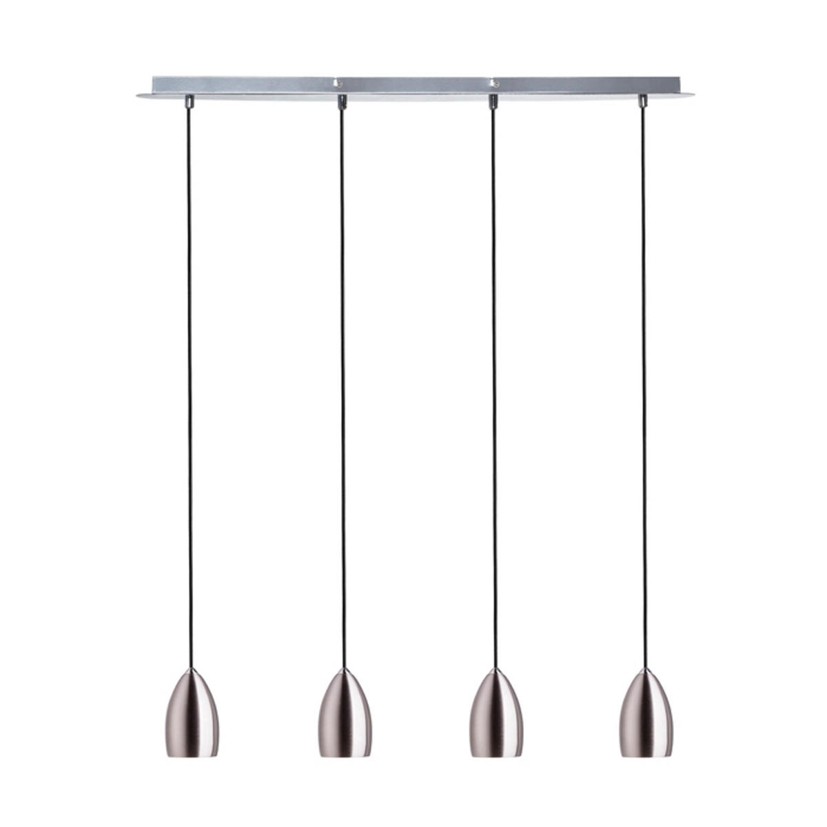 PENDELLEUCHTE BABADES IV Mattnickel 140 W - Nickelfarben, Metall (30/30/120cm) - Rendl