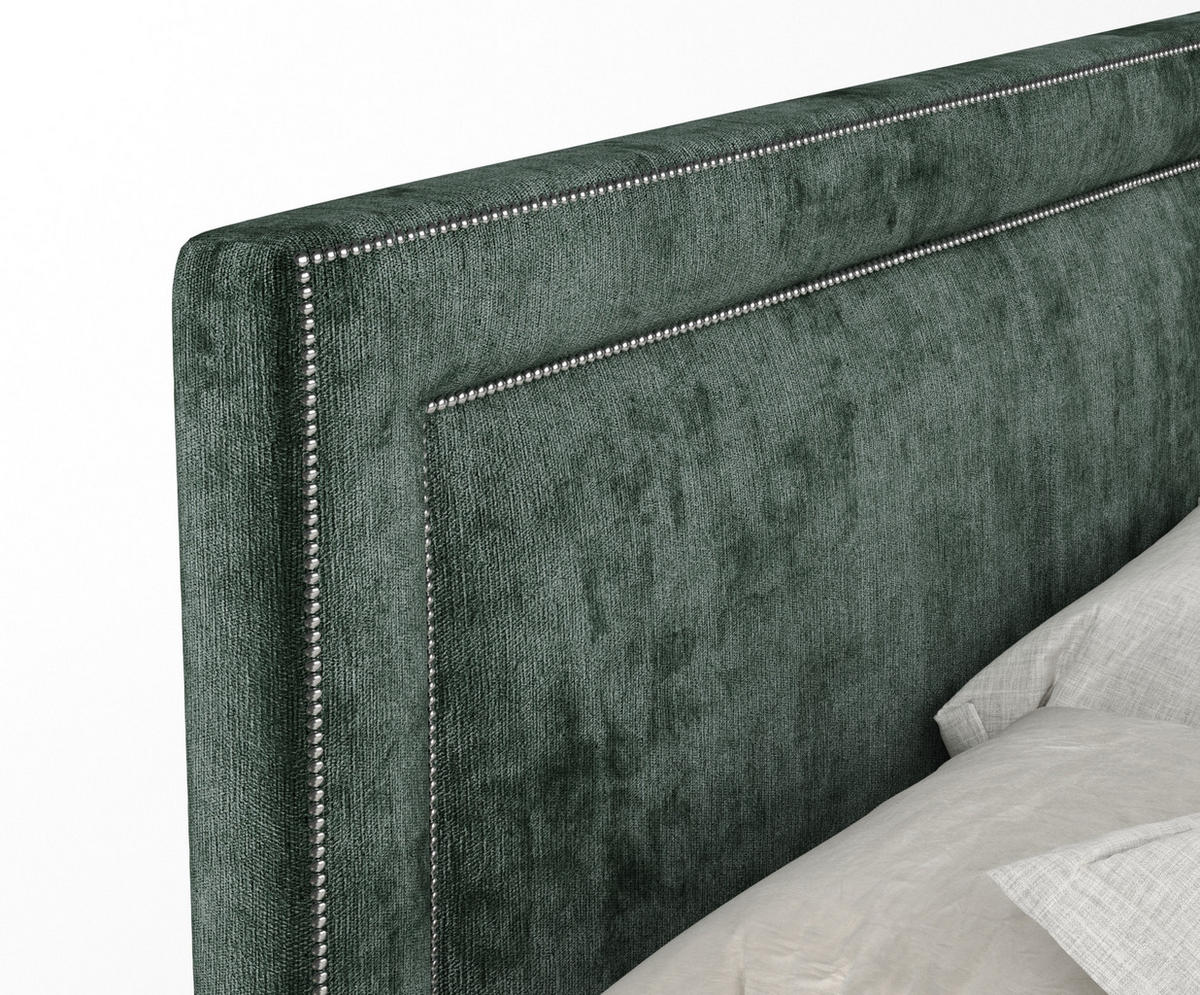 BOXSPRINGBETT Luxora Grün 160/200 cm - Schwarz/Grün, Holz/Holzwerkstoff (160/200cm) - Maison de Reve