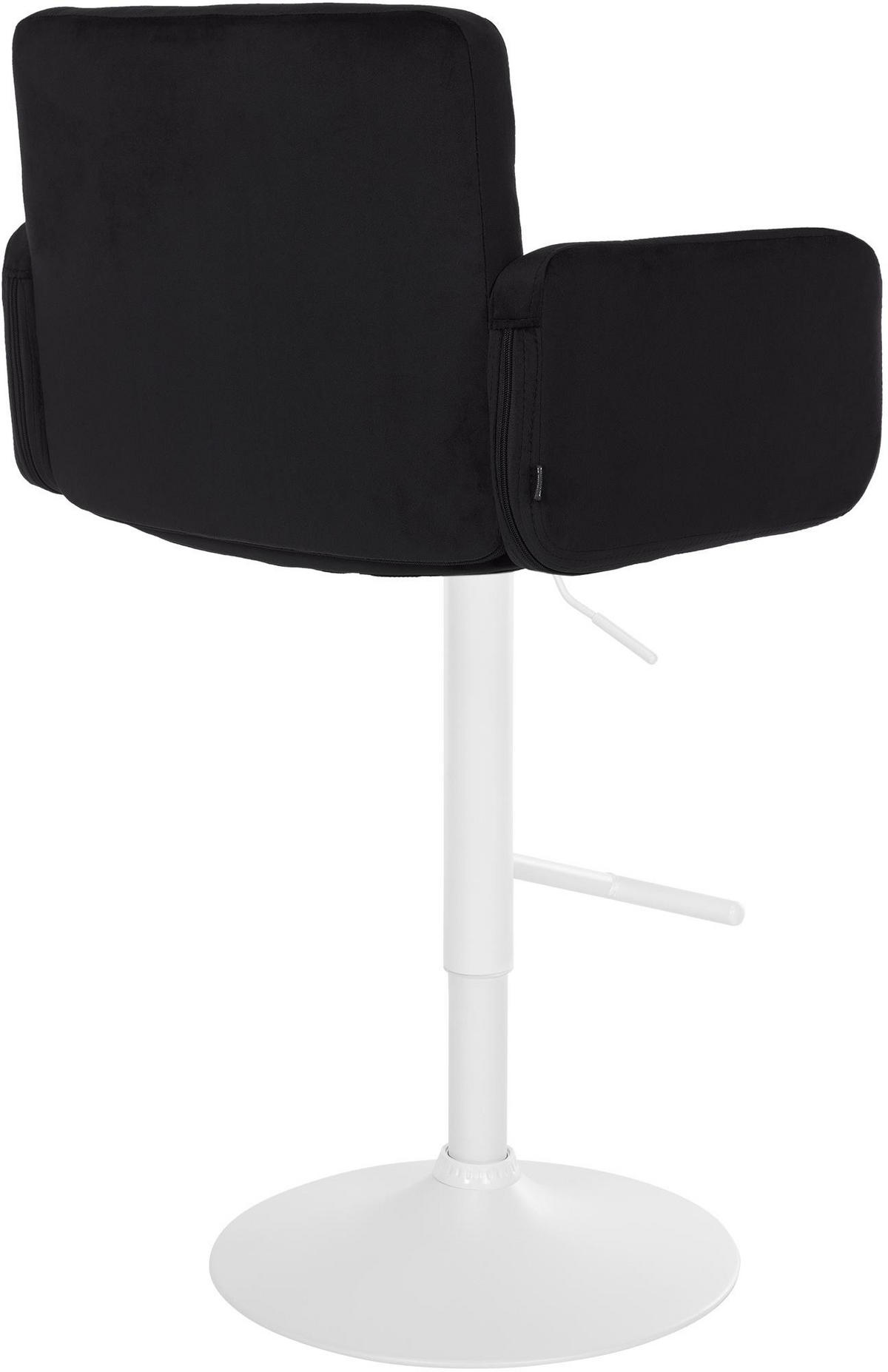 BARHOCKER Samt schwarz - Schwarz/Weiß, Textil/Metall (60/93/56cm) - CLP