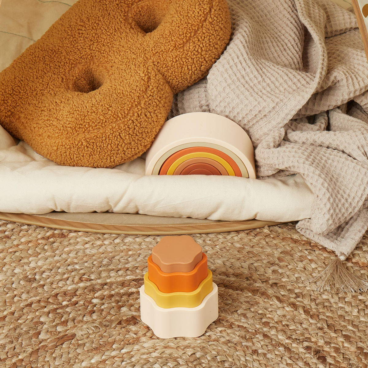 STAPELSPIEL Stapelturm Silikon - ab 6 Mo - Multicolor, Kunststoff (86/86cm) - Bieco Spielwaren